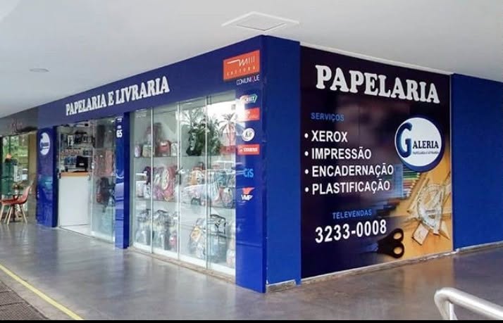 Fachada da Papelaria e Livraria Galeria em Brasília